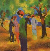 August Macke, Lady in a Green Jacket